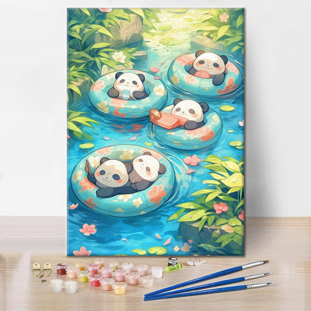 Söpö Panda - Maalaa numeroilla