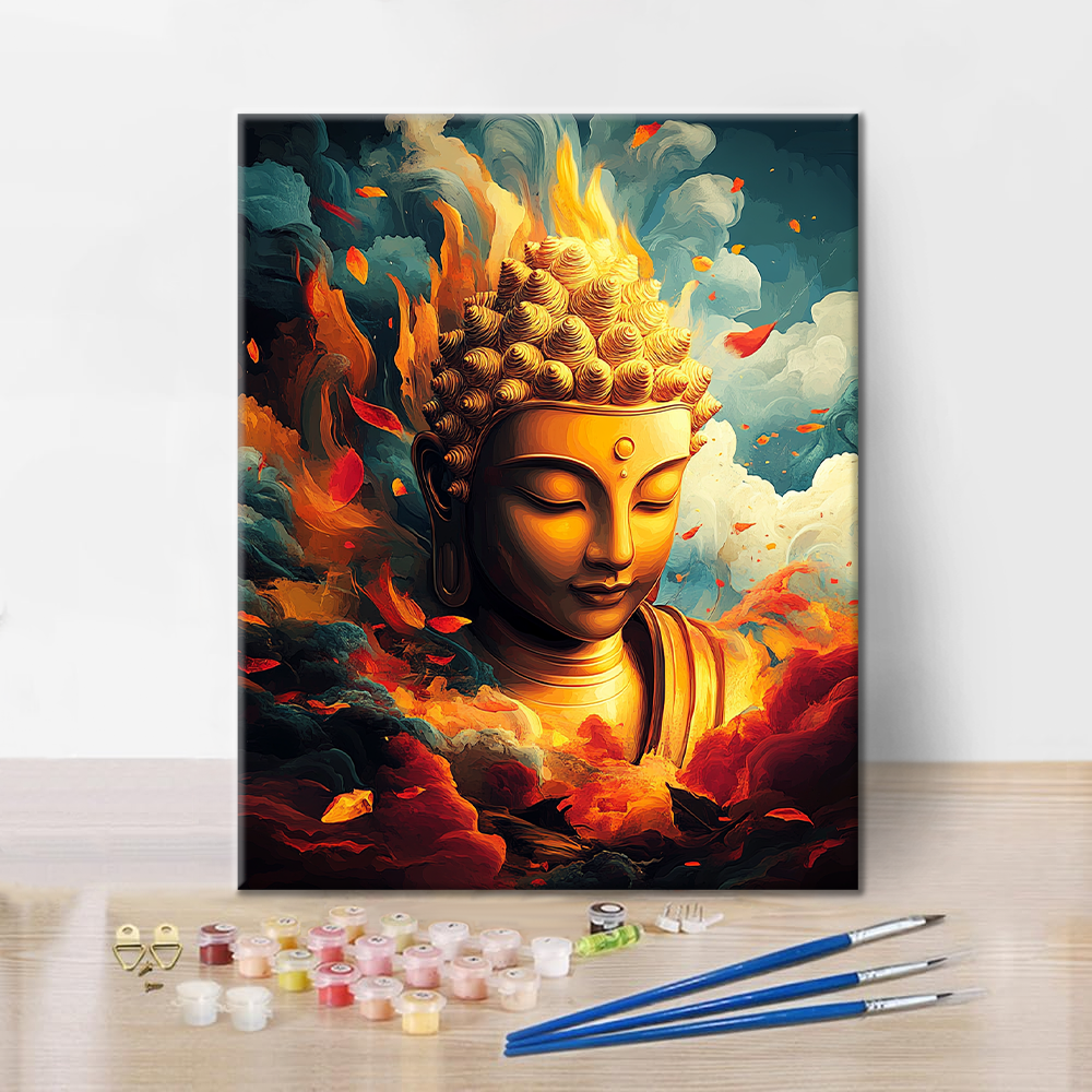 Kultainen Buddha - Maalaa numeroilla