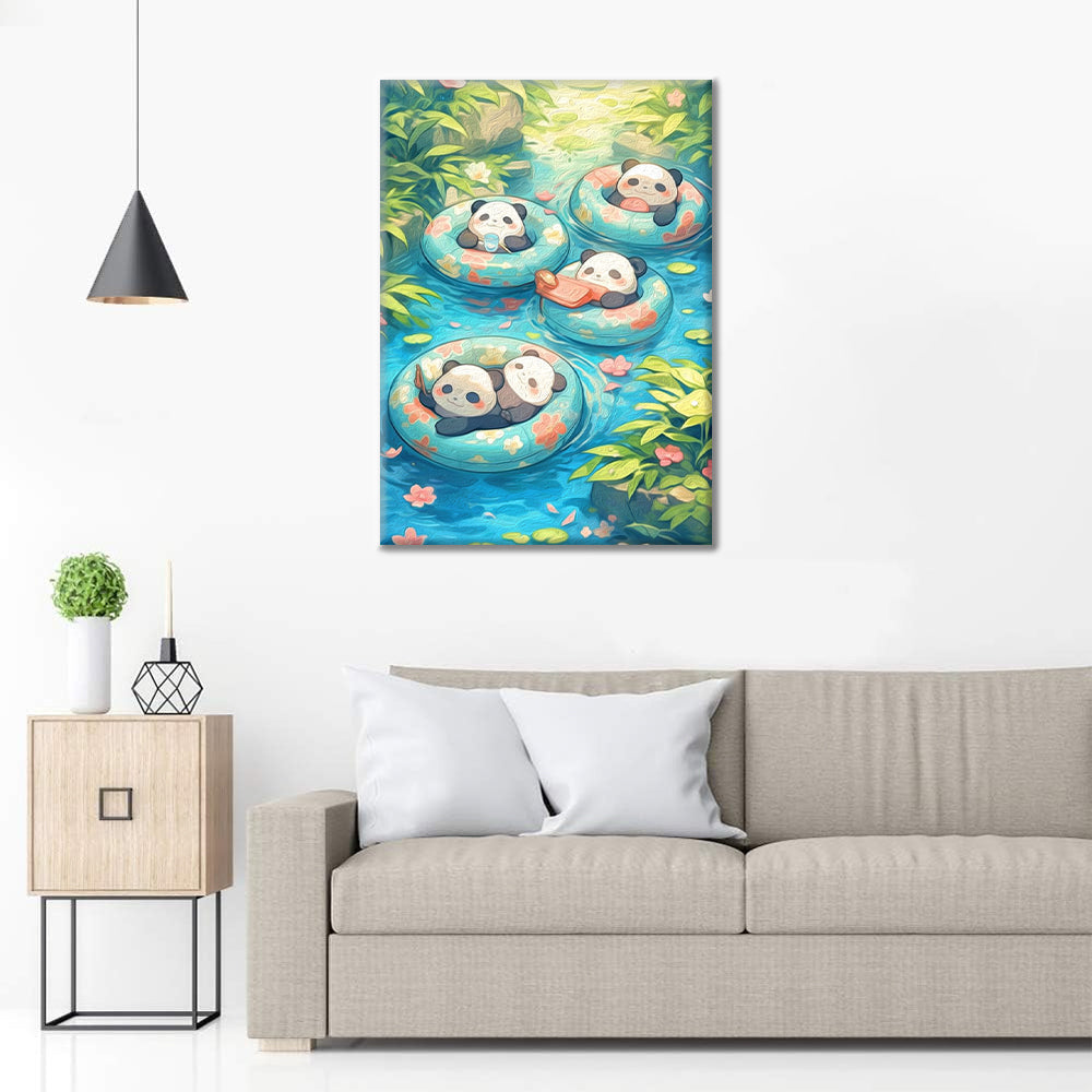 Söpö Panda - Maalaa numeroilla