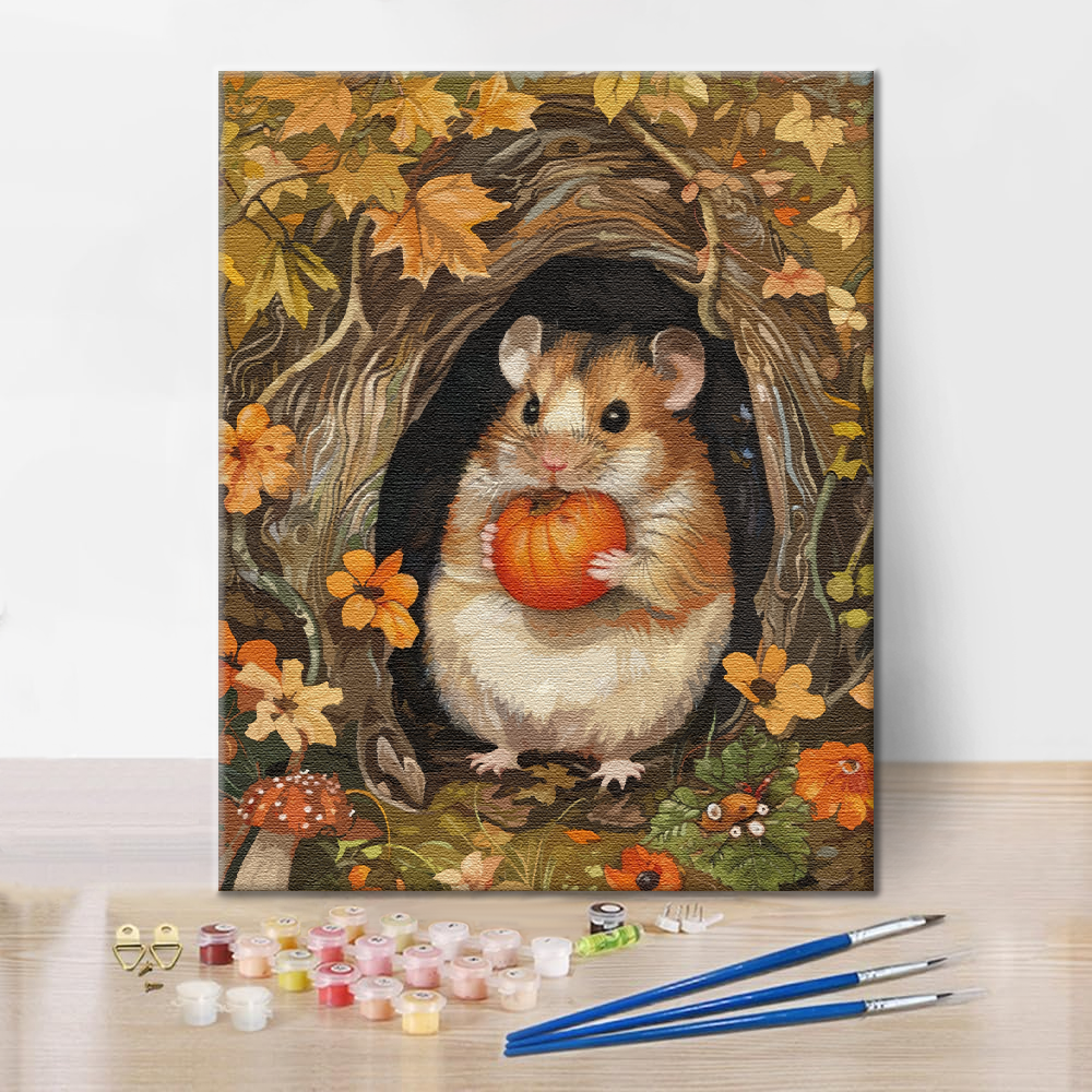 Pieni hamsteri - Maalaa numeroilla