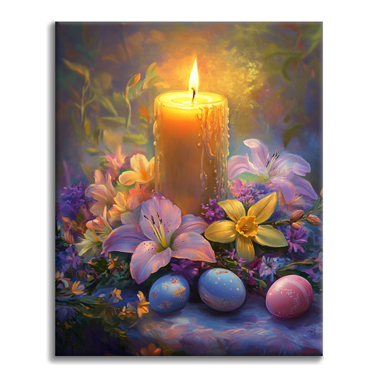 Pääsiäiskynttilänvalo - Maalaa numeroilla