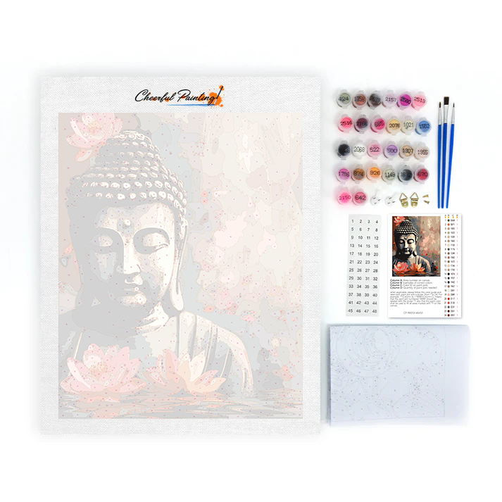 Buddha ja kukka - Maalaa numeroilla