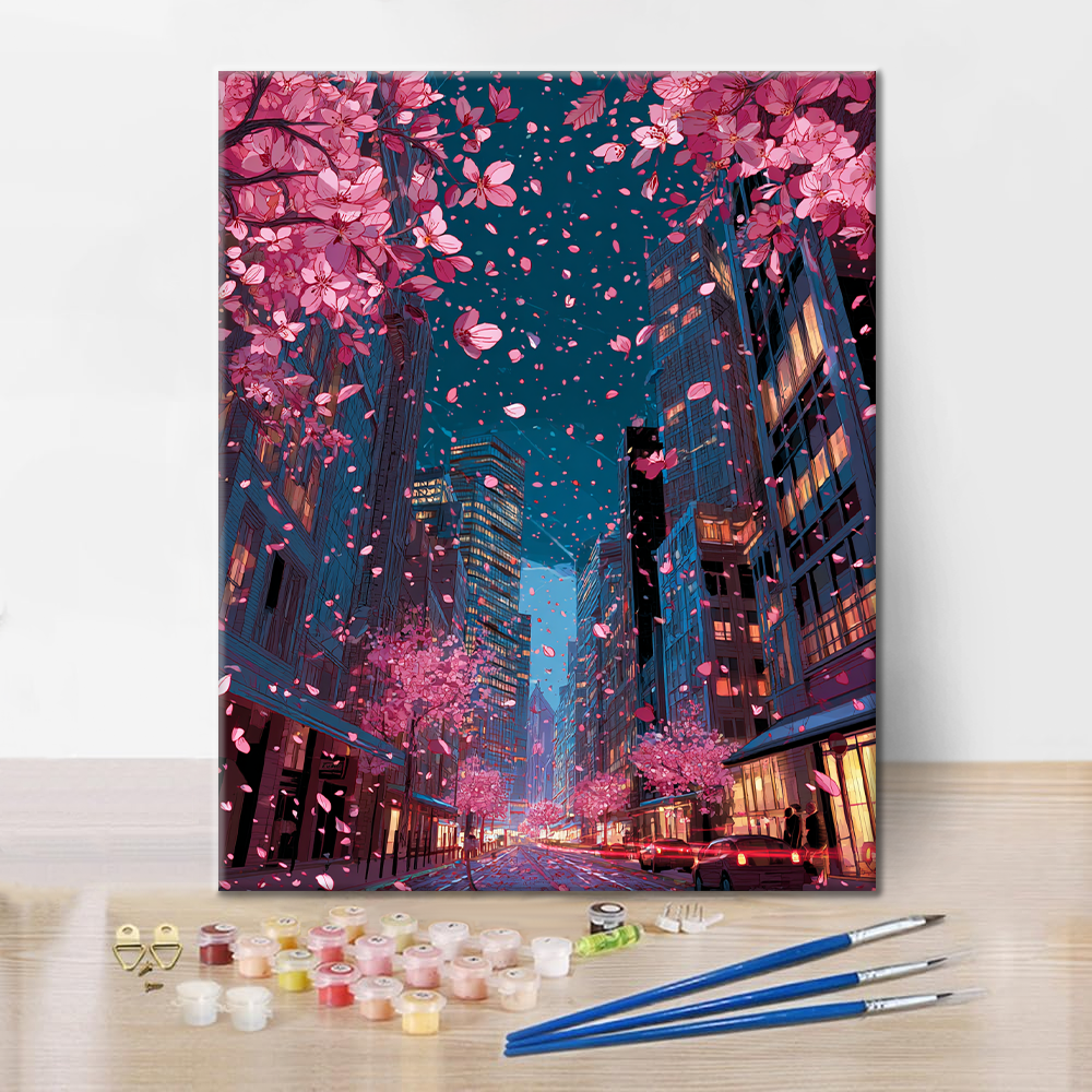 City Blooms Cherry - Maalaa numeroiden mukaan