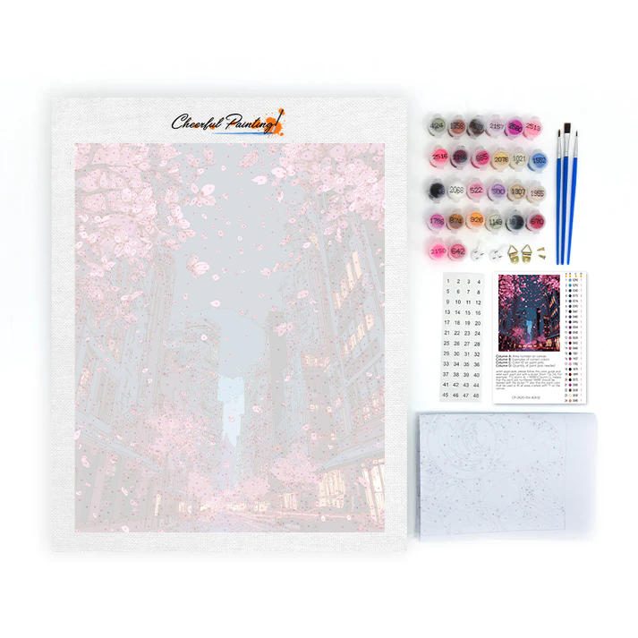 City Blooms Cherry - Maalaa numeroiden mukaan