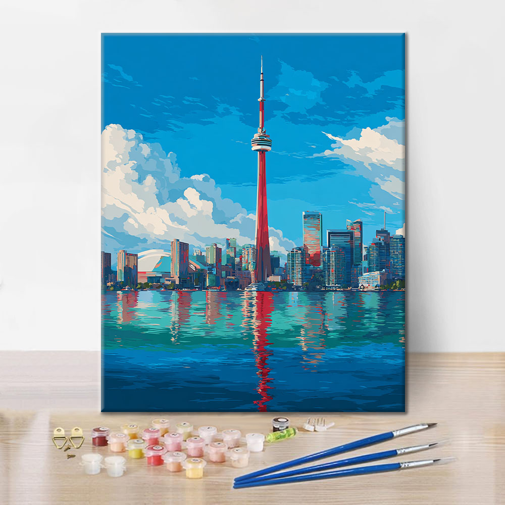 Toronton siluetti - Maalaa numeroilla