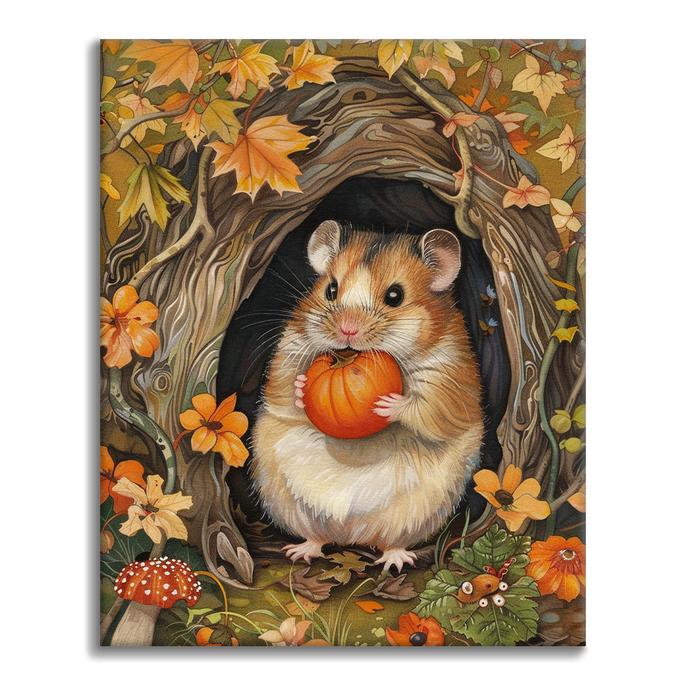 Pieni hamsteri - Maalaa numeroilla