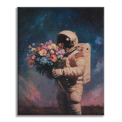 Astronautin kukkiva universumi - Maalaa numeroilla