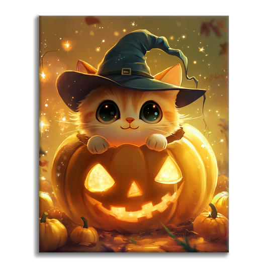 Pumpkin Kitty - Maalaa numeroilla