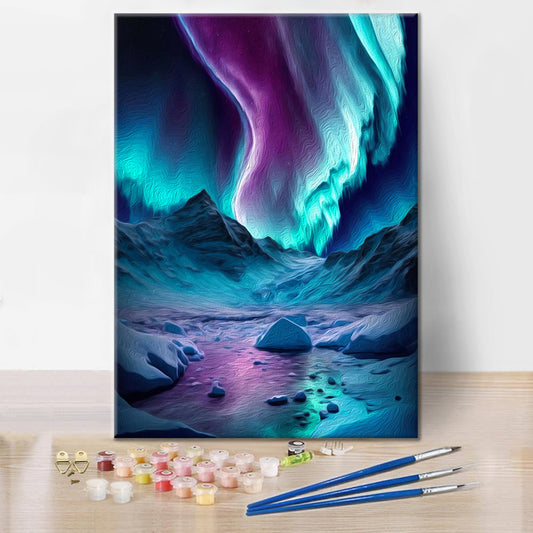 Blue Aurora Borealis - Maalaa numeroilla