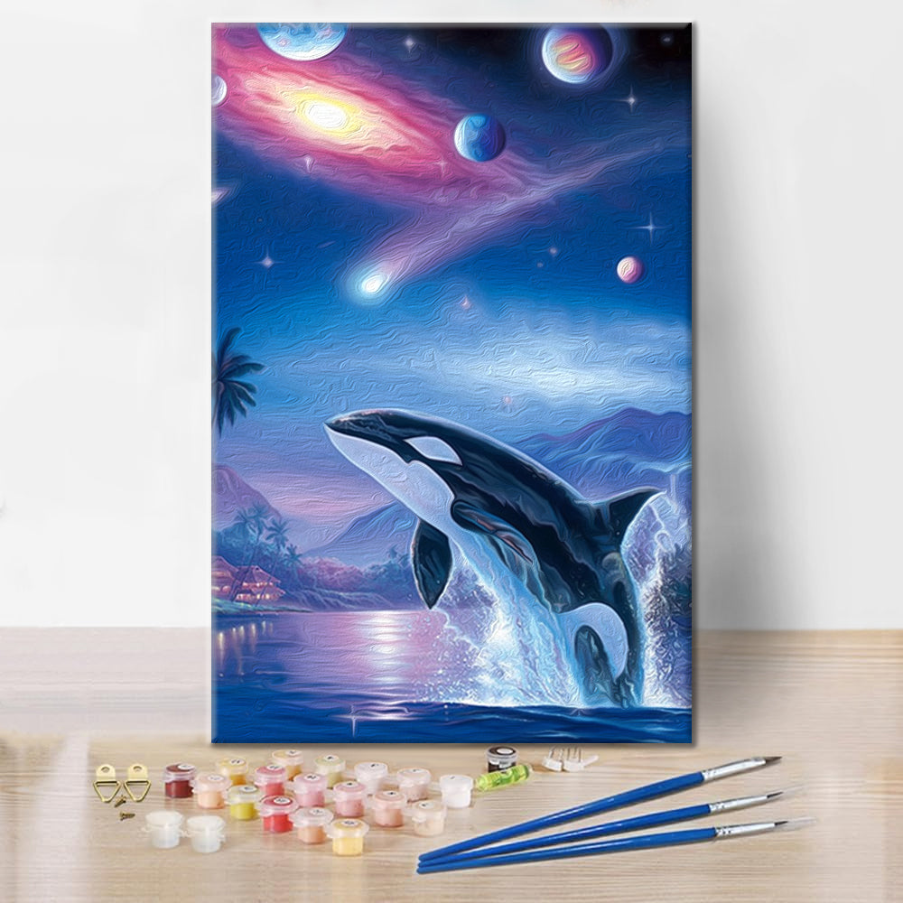 Whale Planet Aurora - Maalaa numeroilla