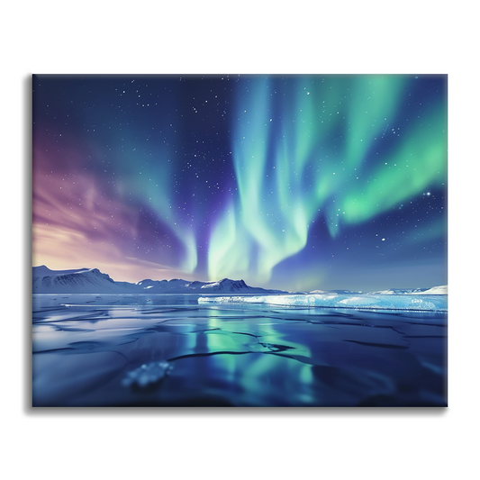 Aurora ja järvi - Maalaa numeroilla