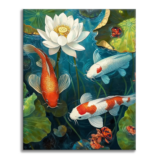 Koi Lampeessa - Maalaa numeroilla