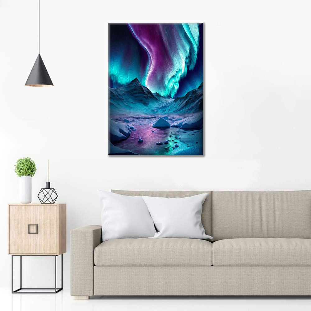 Blue Aurora Borealis - Maalaa numeroilla