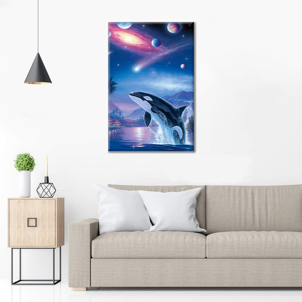 Whale Planet Aurora - Maalaa numeroilla