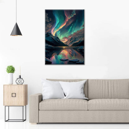 Värikäs aurora borealis - Maalaa numeroilla