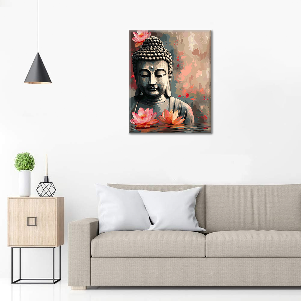 Buddha ja kukka - Maalaa numeroilla