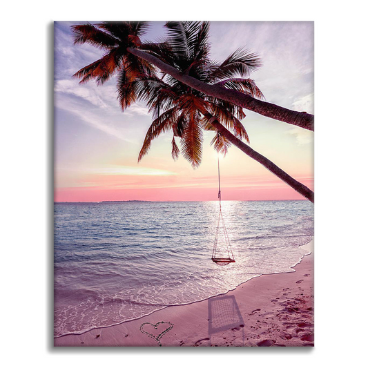 Palm tree beach - Maalaa numeroilla
