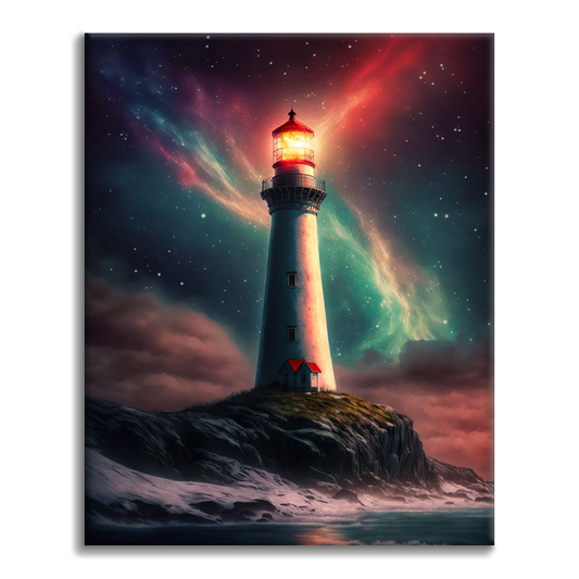 Lighthouse Northern Lights - Maalaa numeroilla