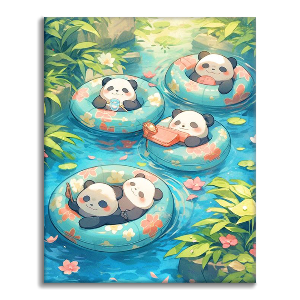 Söpö Panda - Maalaa numeroilla