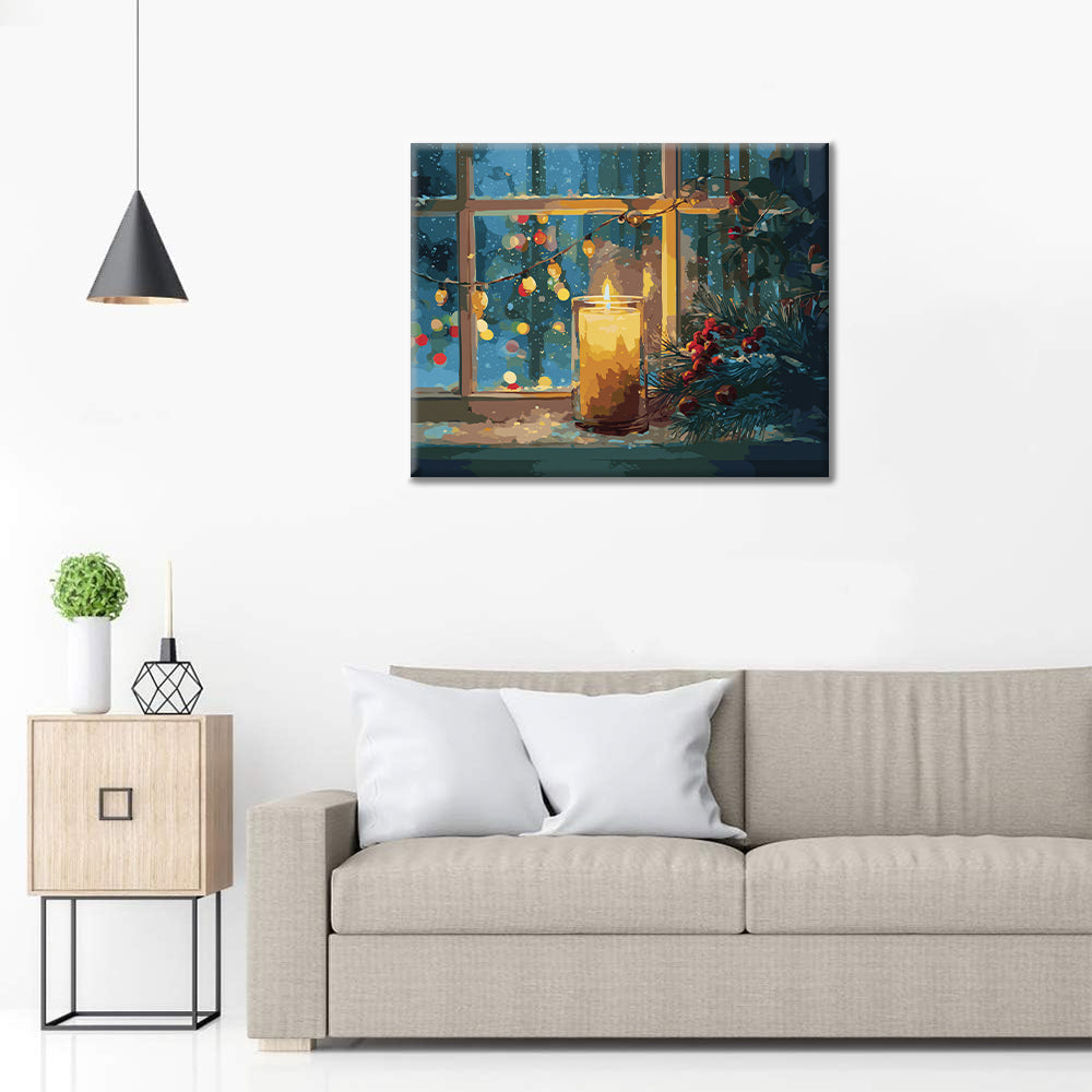 Joulun kynttilänvalo – Maalaus numeroiden mukaan