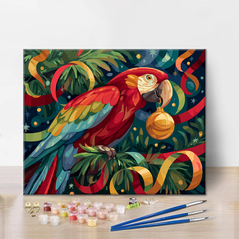 Juhlava papukaija – Maalaus numeroiden mukaan