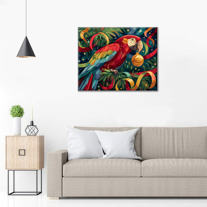 Juhlava papukaija – Maalaus numeroiden mukaan