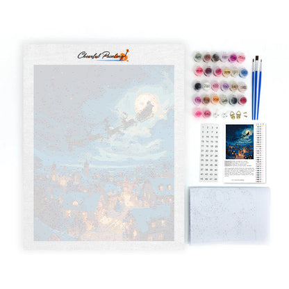 Joulupukki jakaa lahjoja – Maalaus numeroiden mukaan