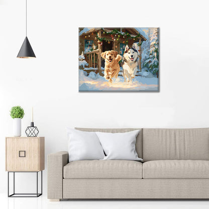 Lumikoirat – Maalaus numeroiden mukaan