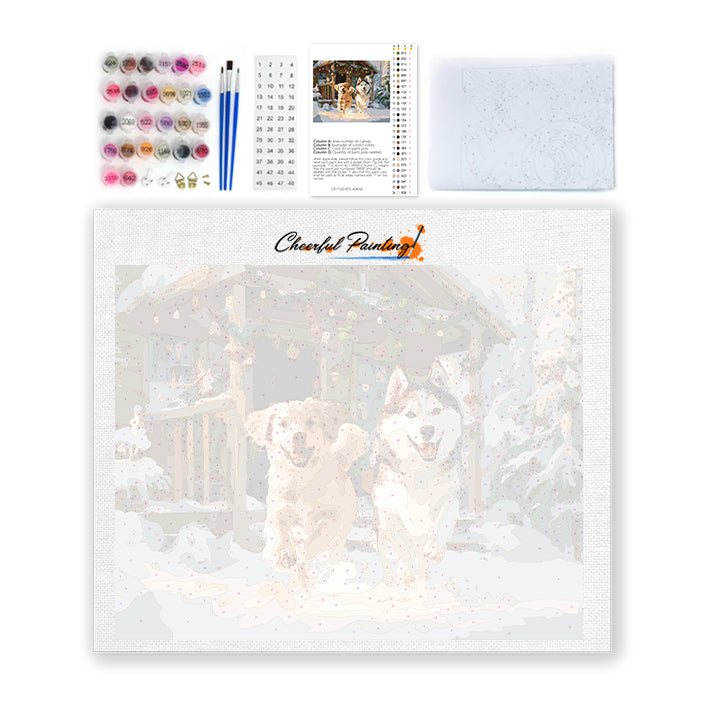 Lumikoirat – Maalaus numeroiden mukaan