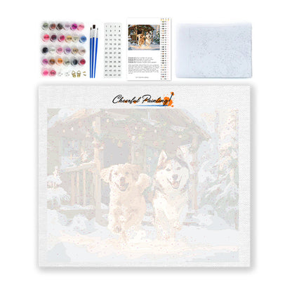 Lumikoirat – Maalaus numeroiden mukaan