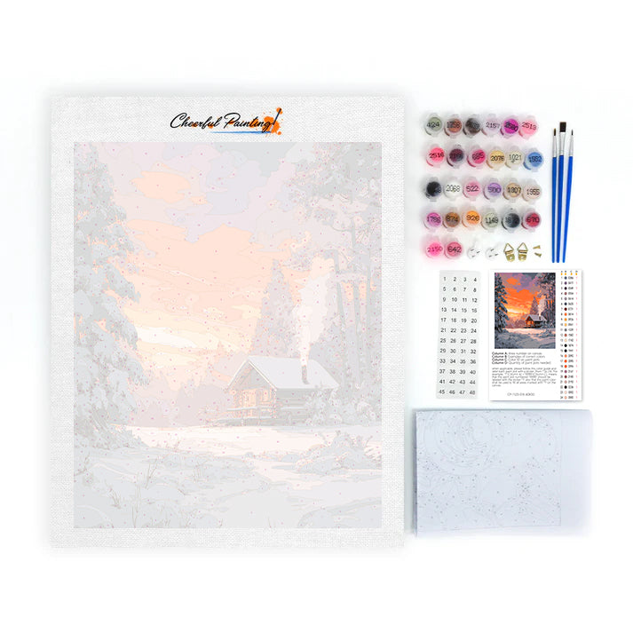 Talvimökki – Maalaus numeroiden mukaan