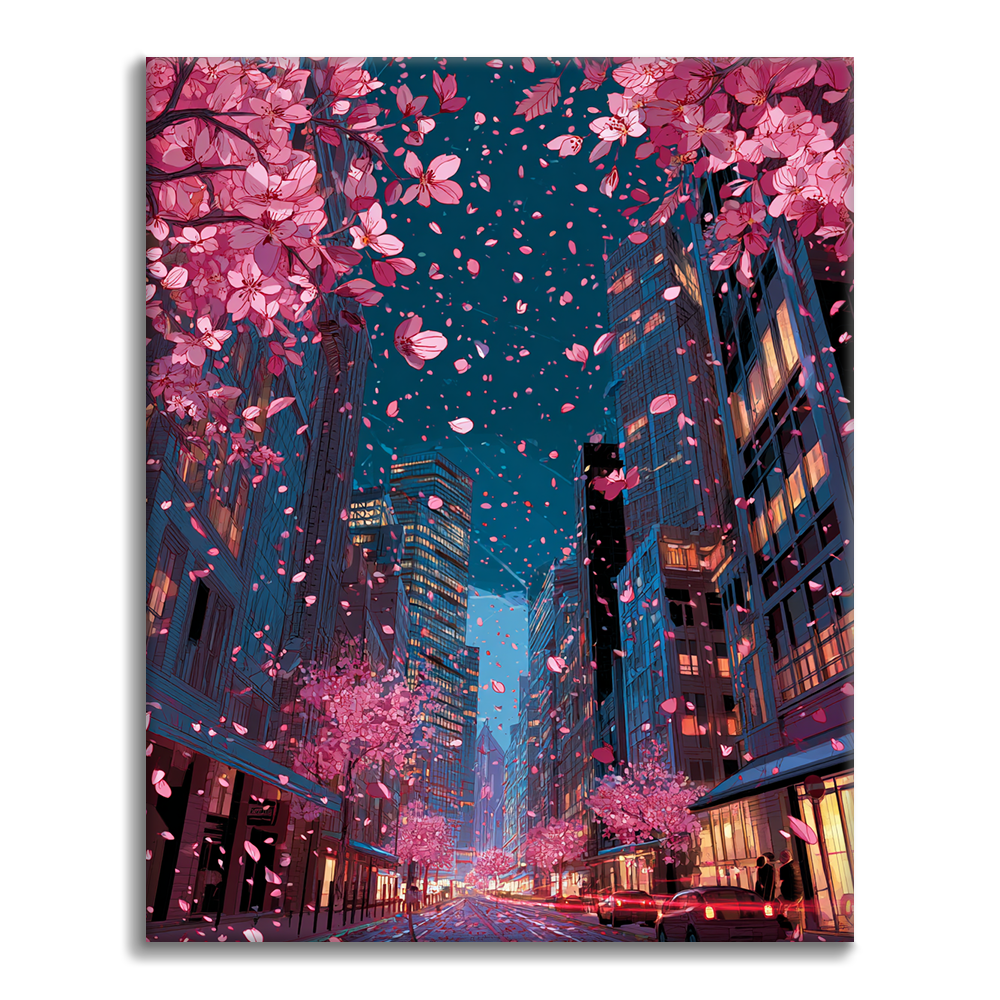 City Blooms Cherry - Maalaa numeroiden mukaan