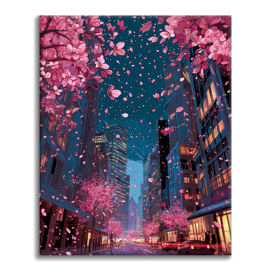 City Blooms Cherry - Maalaa numeroiden mukaan