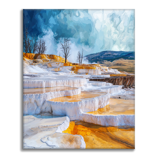 Mammoth Hot Springsin terassit - Maalaa numeroilla
