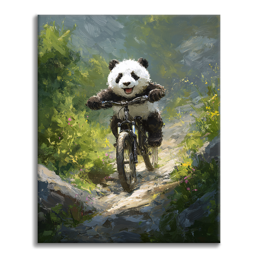 Panda-maastopyörä - Maalaa numeroiden mukaan
