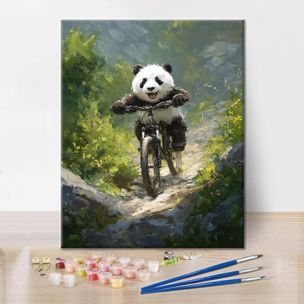 Panda-maastopyörä - Maalaa numeroiden mukaan