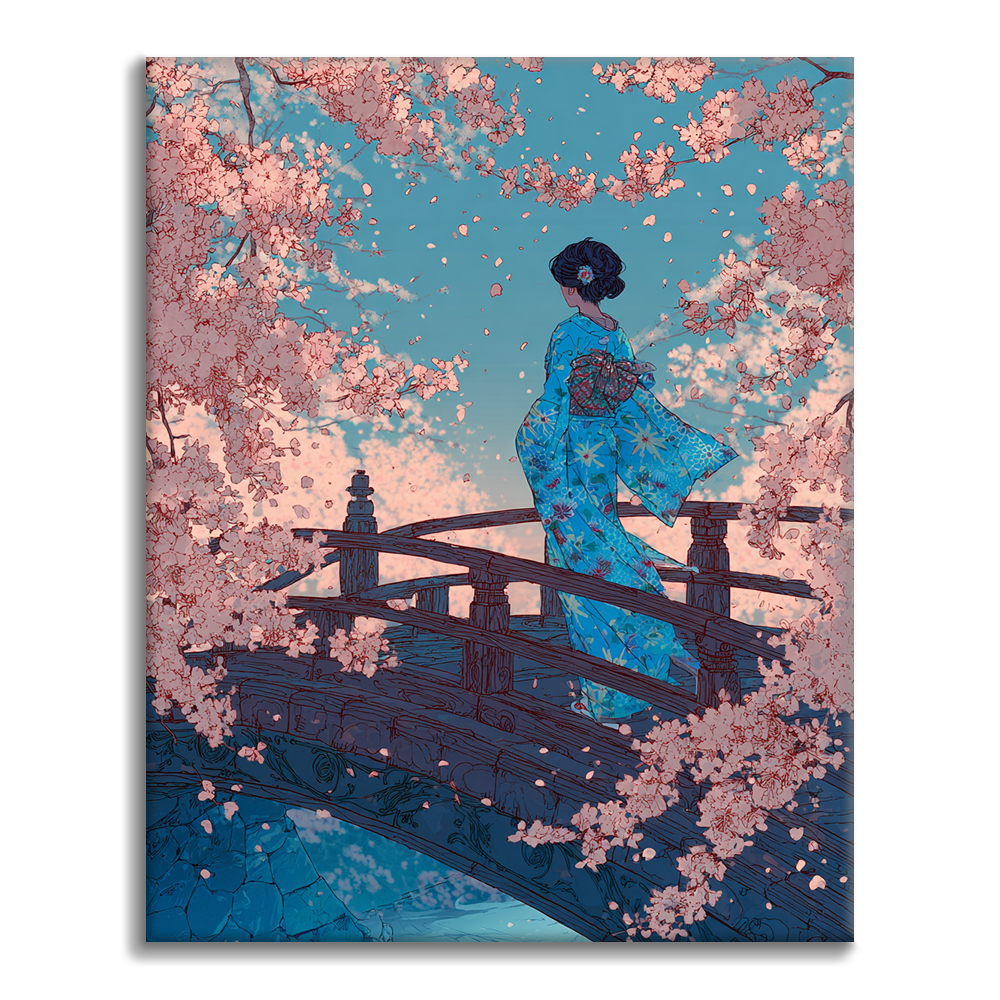 Sakura-silta - Maalaa numeroilla