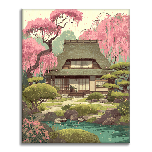 Kevät Kasuga Sakura - Maalaa numeroiden mukaan