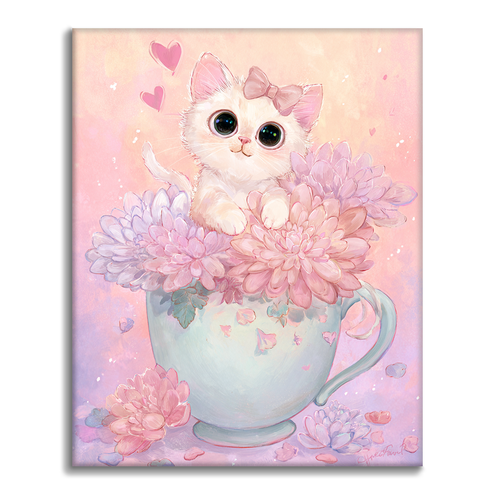 Tea Time Kitten - Maalaa numeroiden mukaan