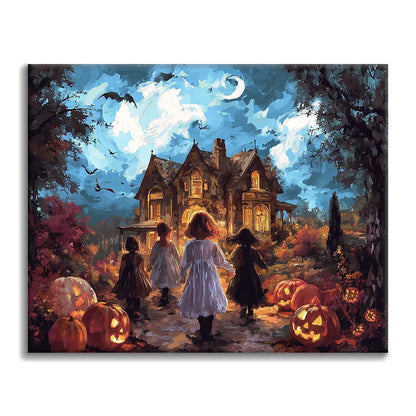 Halloween-yö - Maalaa numeroiden mukaan