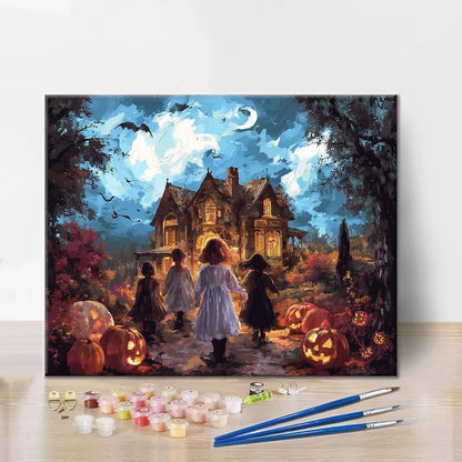 Halloween-yö - Maalaa numeroiden mukaan