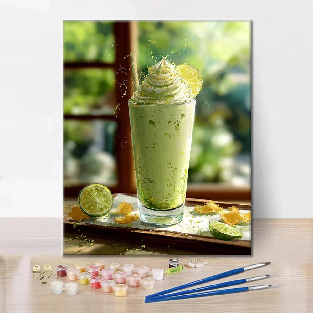 Matcha-smoothie - Maalaa numeroiden mukaan