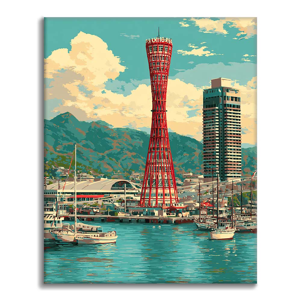 Koben sataman torni - Maalaa numeroiden mukaan – Cheerful painting® (FI)