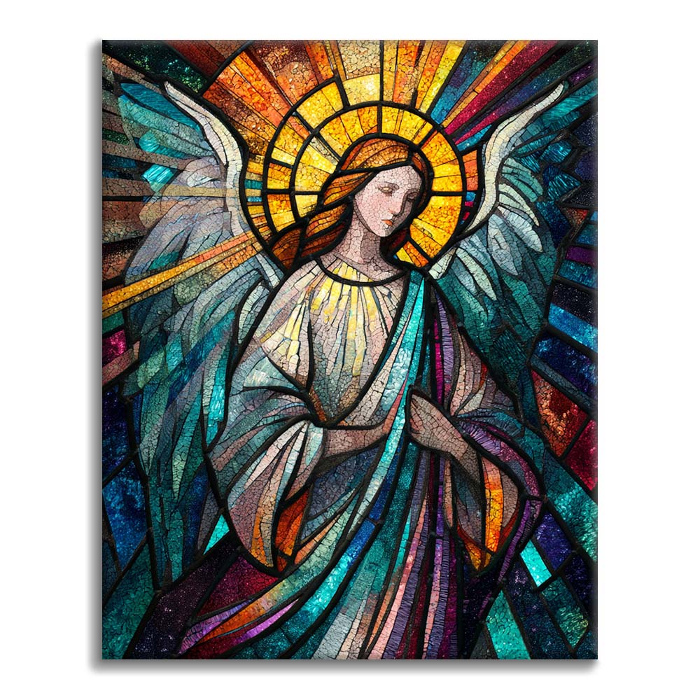 Mosaiikkienkeli - Maalaa numeroiden mukaan – Cheerful painting® (FI)